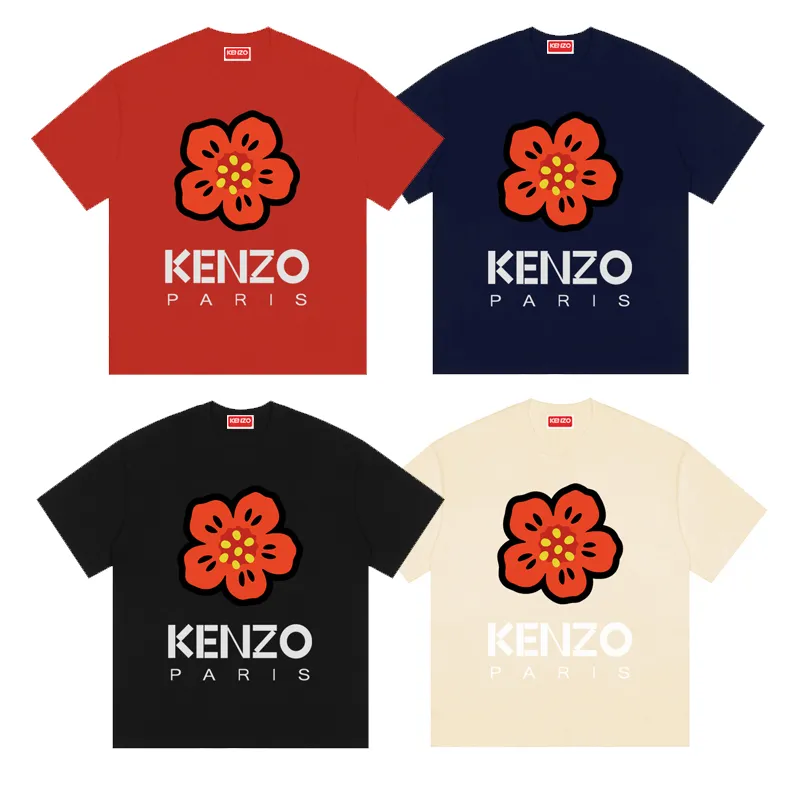 Kenzo (Kenzo) University Jungle Team 'BOKE FLOWER' T-SHIRT with large flower LOGO on the chest Color: Black Red Apricot Blue Size: M L XL XXL Three Standards Style Number: K 46